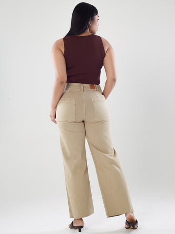 Ribbed V-Neck Crop Top