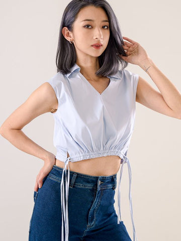 Collared Sleeveless Top