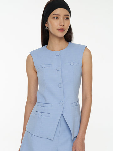 Tailored Tweed Vest Top