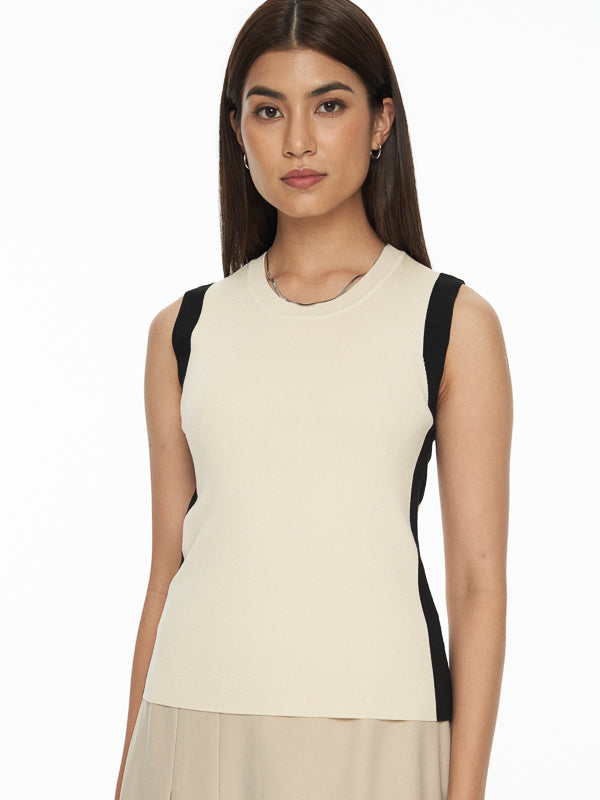 2-Tone Ribbed Knit Vest