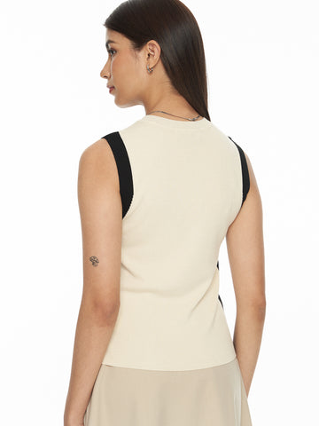 2-Tone Ribbed Knit Vest