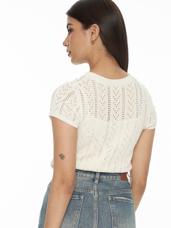 Knit Cropped Top With Inner