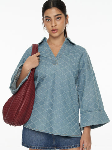 Oversized Denim Blouse