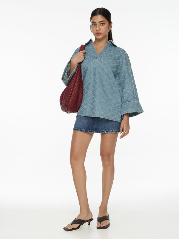 Oversized Denim Blouse
