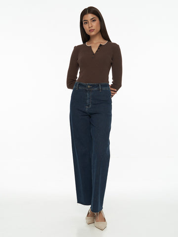 Ribbed-Knit Crew Sweater