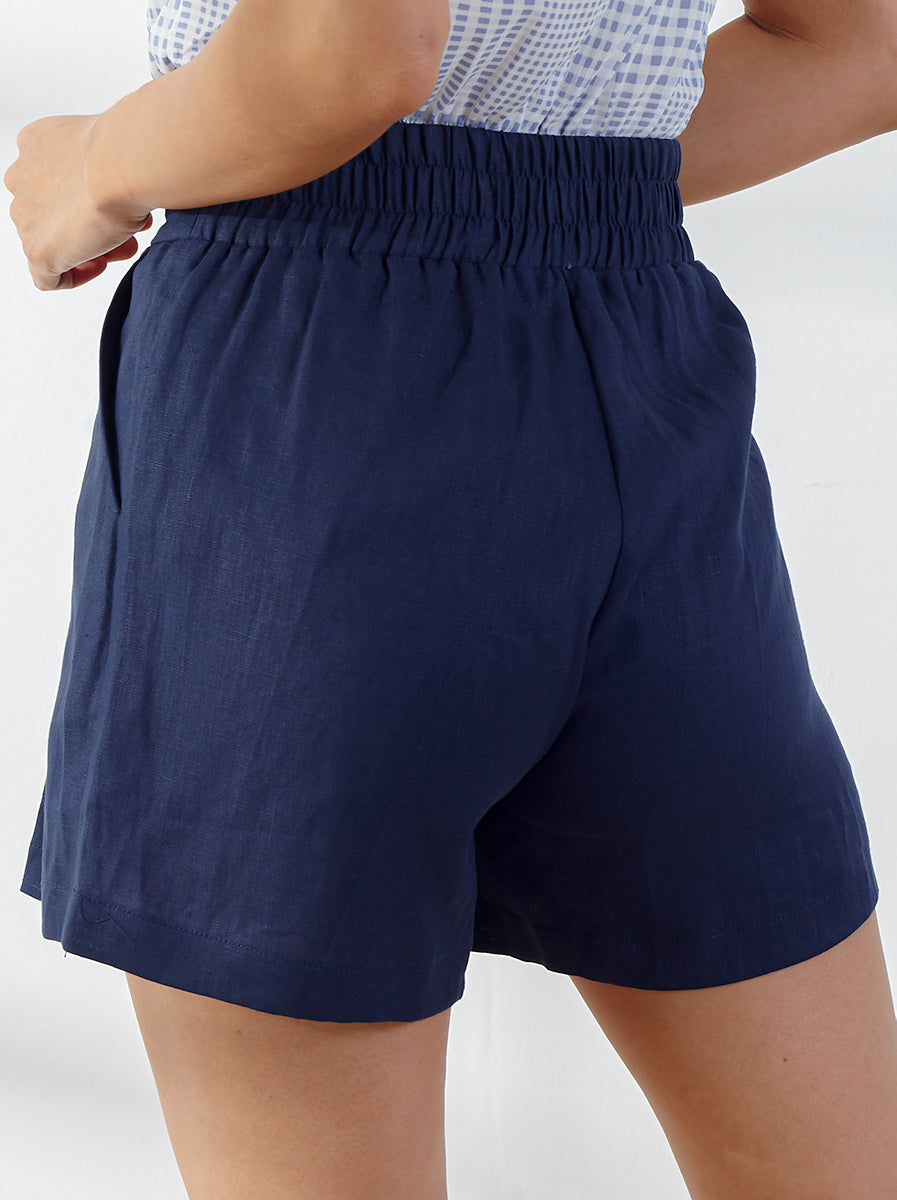 Pleated Linen Shorts