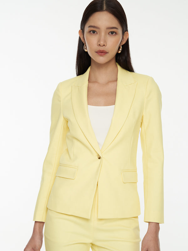 Power Suits Blazer-Butter Yellow
