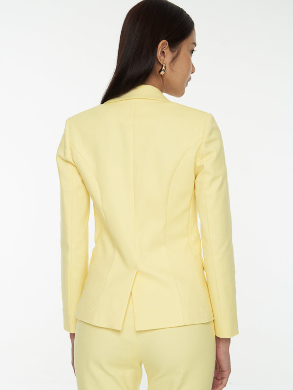 Power Suits Blazer-Butter Yellow