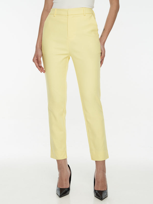 Power Suits High-Rise Pants-Butter Yellow