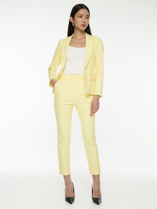 Power Suits High-Rise Pants-Butter Yellow