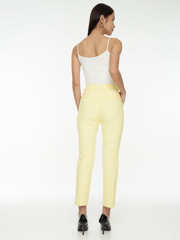 Power Suits High-Rise Pants-Butter Yellow