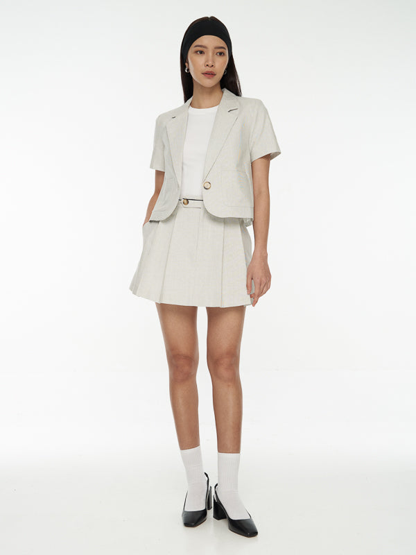 Pleated A-Line Mini Skort