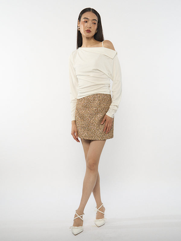Shimmer Tweed Skort