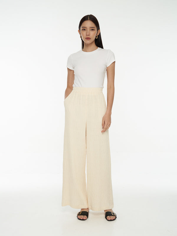 Elastic Wide Leg Pants