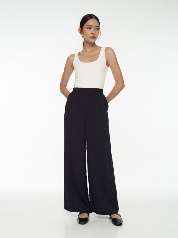 Elastic Wide Leg Pants