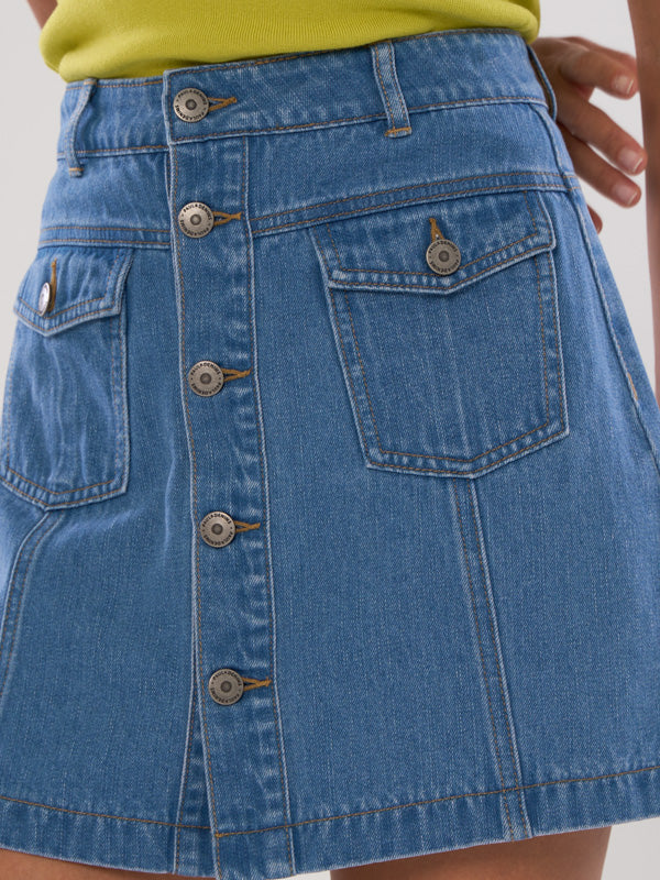 Denim A-Line Skirt