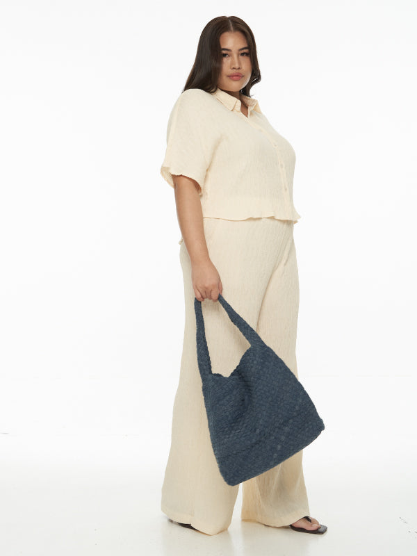 Marlo Woven Bag-Denim Blue