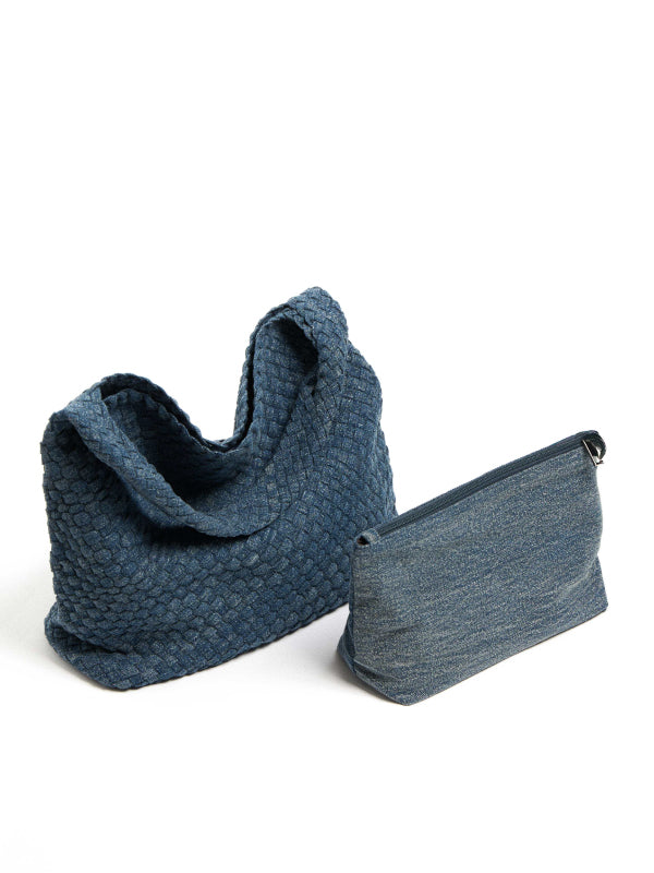 Marlo Woven Bag-Denim Blue