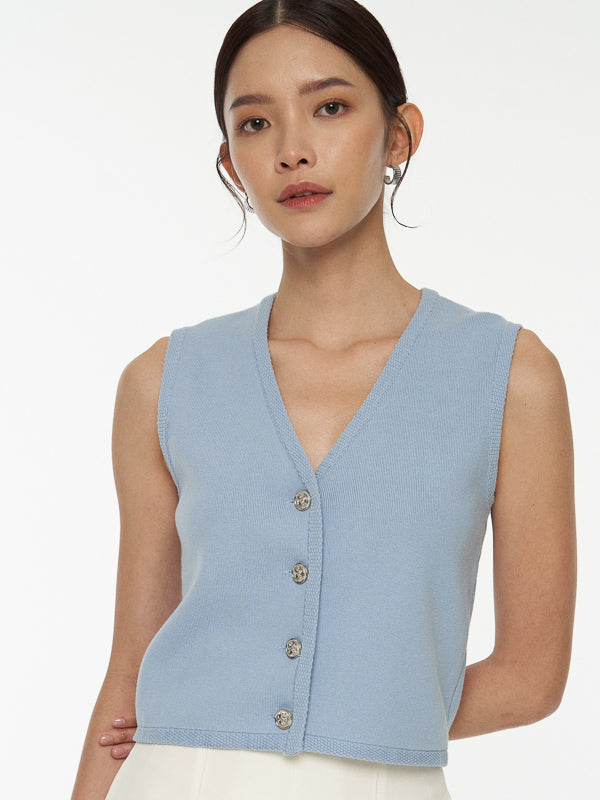 Knit Vest With Golden Buttons