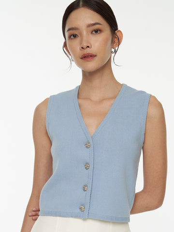 Knit Vest With Golden Buttons