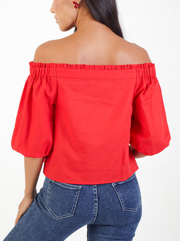 Linen Off Shoulder Top