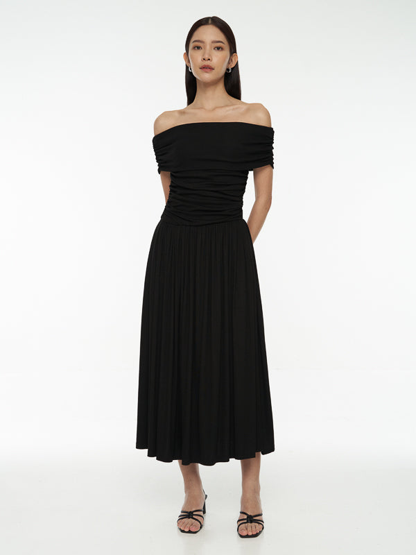 Off Shoulder Ruched Dress