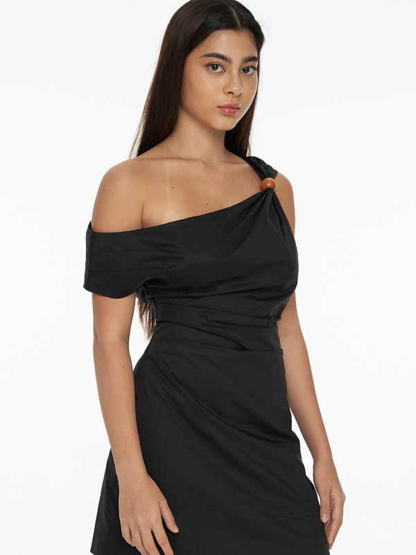 One Shoulder Black Dress
