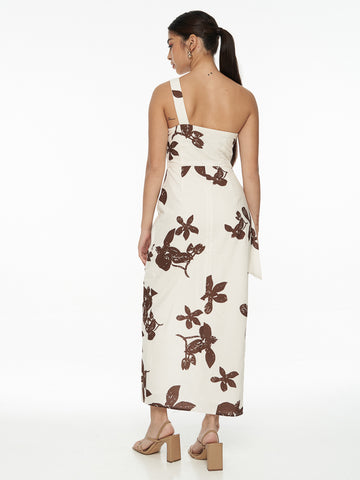 One Shoulder Linen Dress