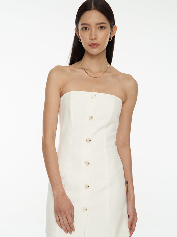 Button-Front Tube Dress