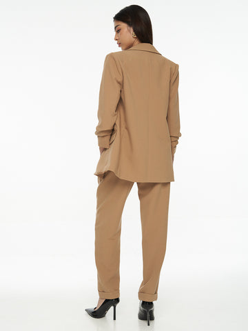 Chriselle Ruched Blazer-Camel