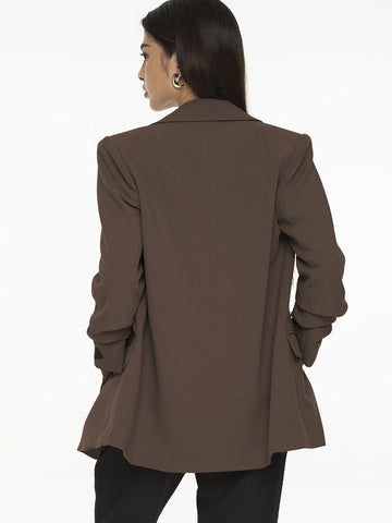 Chriselle Ruched Blazer-Chocolate