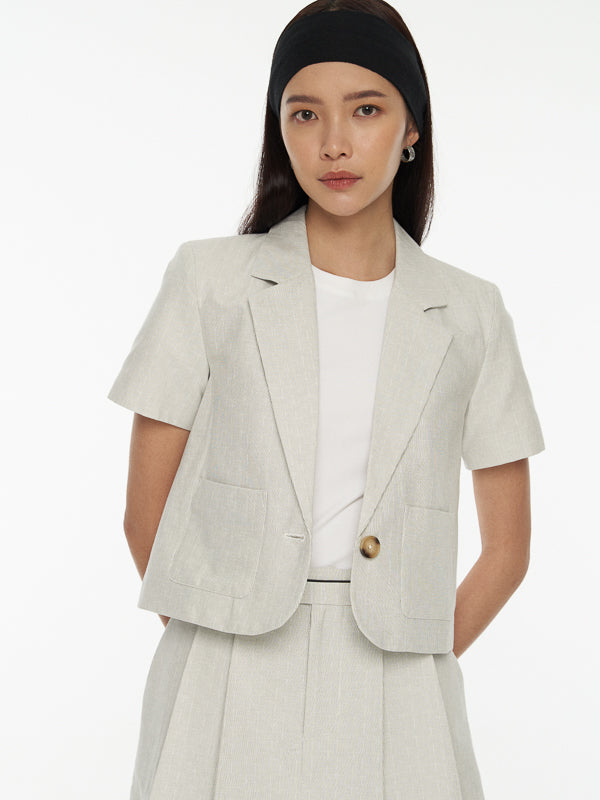 Striped Crop Blazer