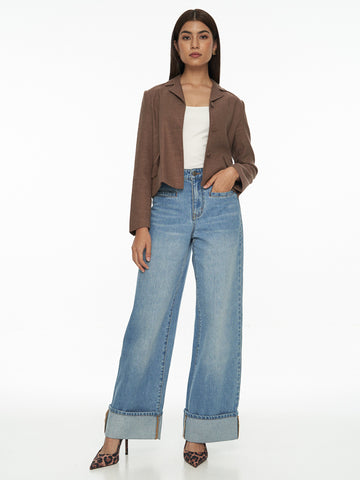 Linen Cropped Blazer