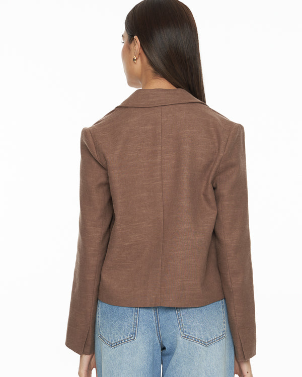 Linen Cropped Blazer
