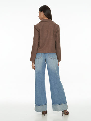 Linen Cropped Blazer