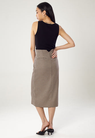 Checkered Pencil Skirt