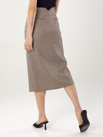 Checkered Pencil Skirt