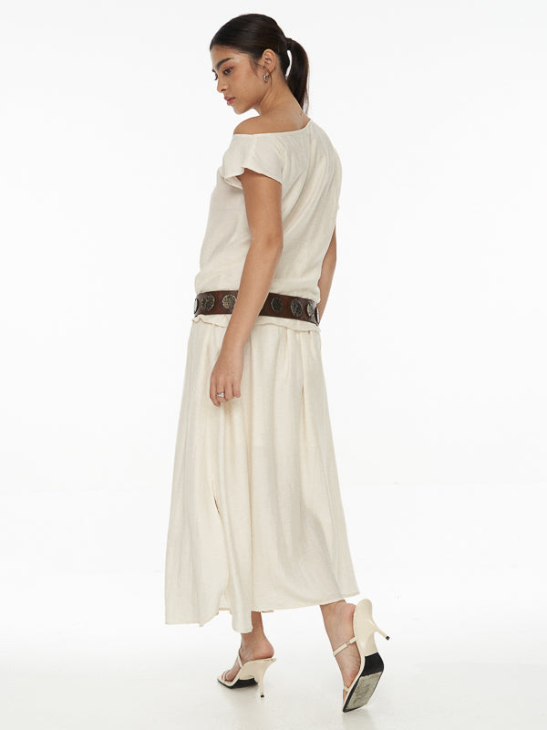 Linen Midi Skirt