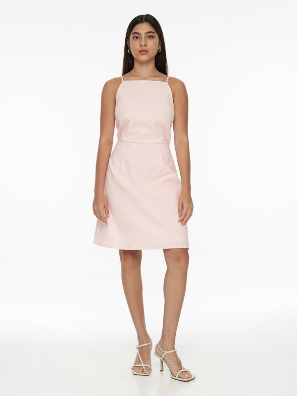 Boat Neck A-Line Dress