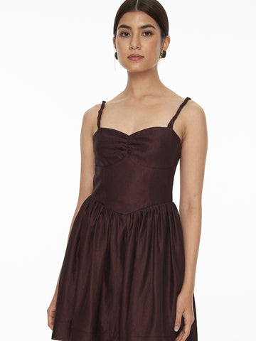 Flared-Skirt Mini Dress