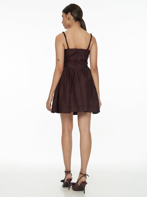 Flared-Skirt Mini Dress