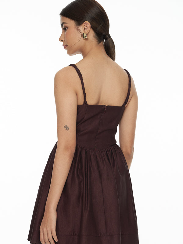 Flared-Skirt Mini Dress