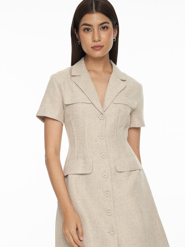 Tweed Collared Mini Dress