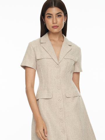 Tweed Collared Mini Dress