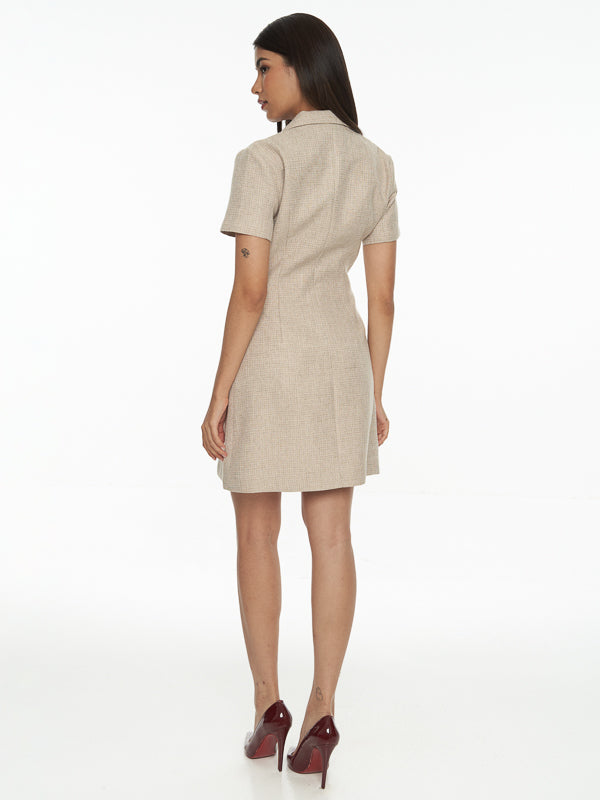 Tweed Collared Mini Dress