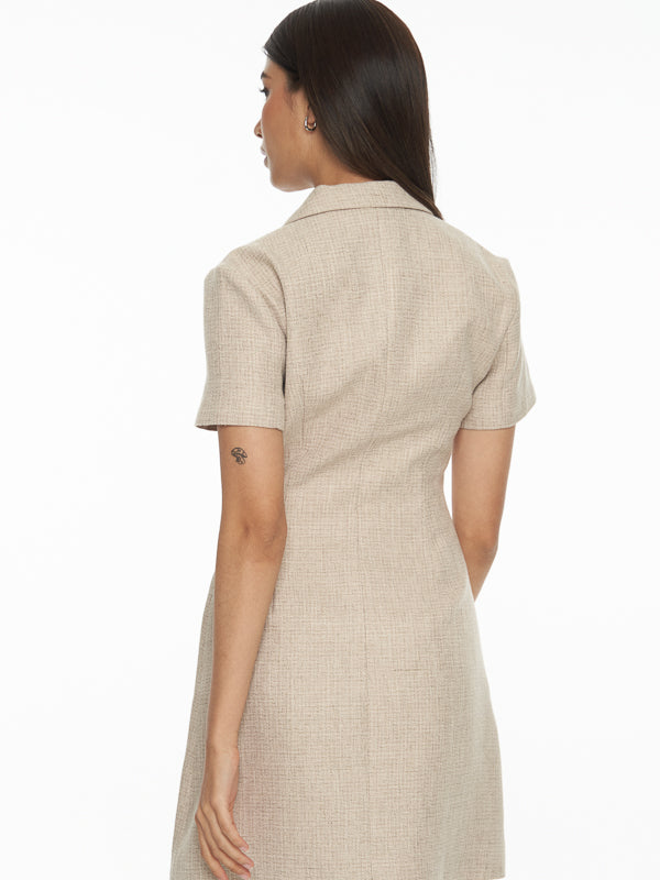 Tweed Collared Mini Dress