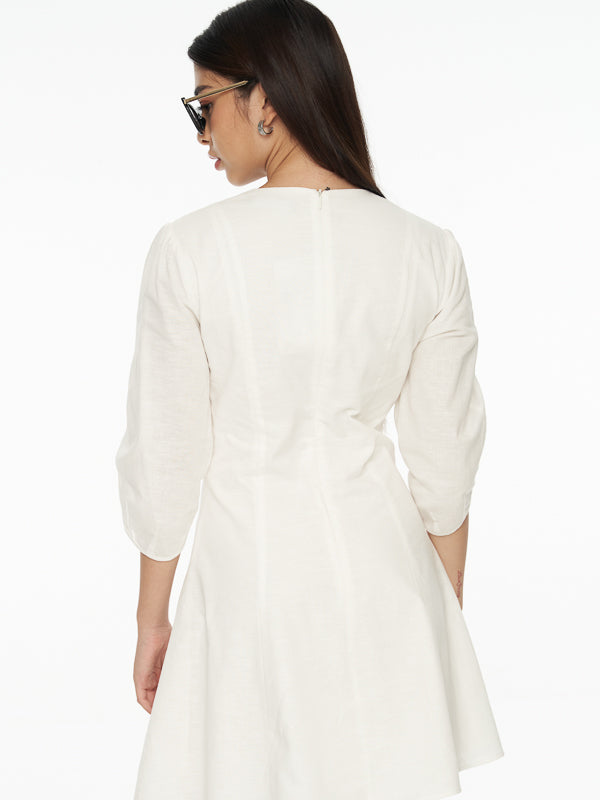 V-Neck Midi Dress