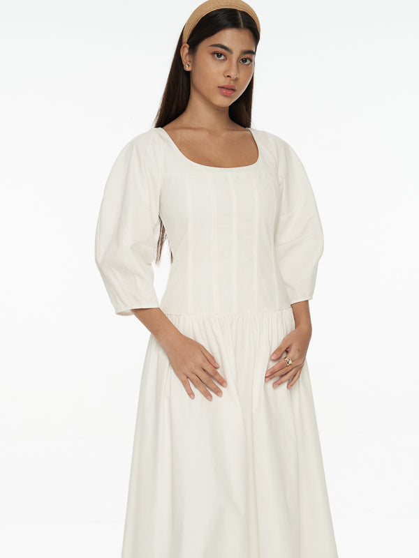 Corset Cotton Midi Dress