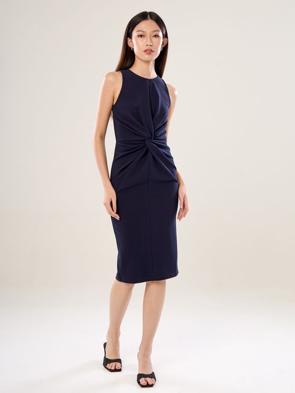 Twist-Front Knit Dress