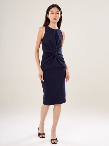 Twist-Front Knit Dress